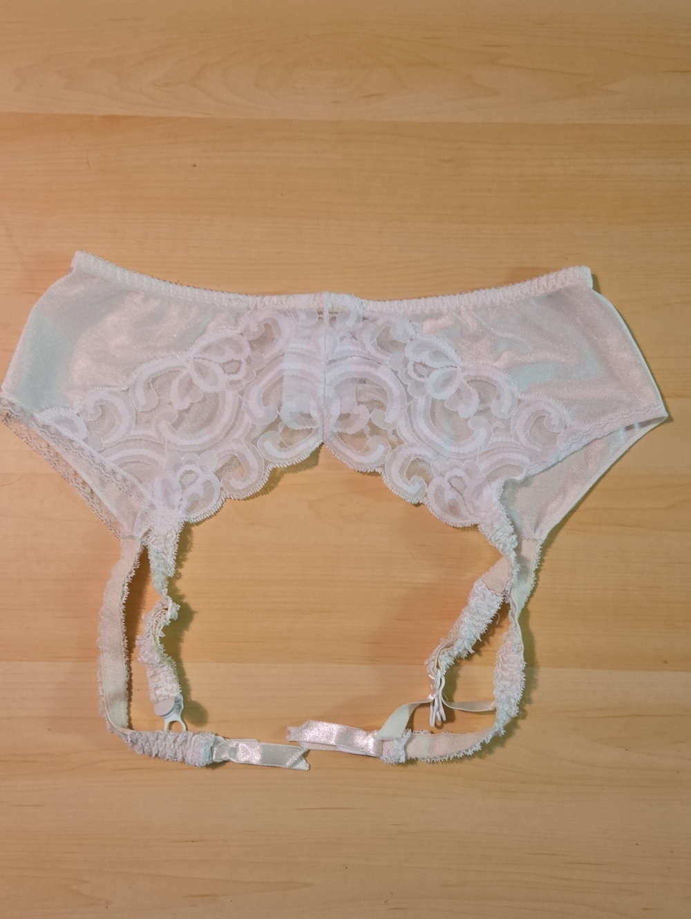 Josie White Lace Garter Belt, Size Medium